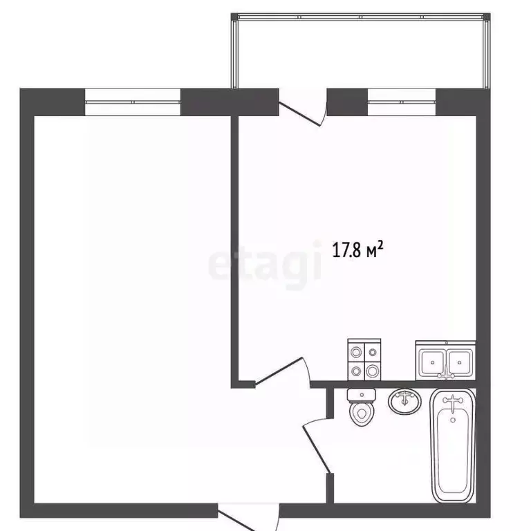 1-к кв. Ростовская область, Ростов-на-Дону Стабильная ул., 3с3 (41.3 ... - Фото 1