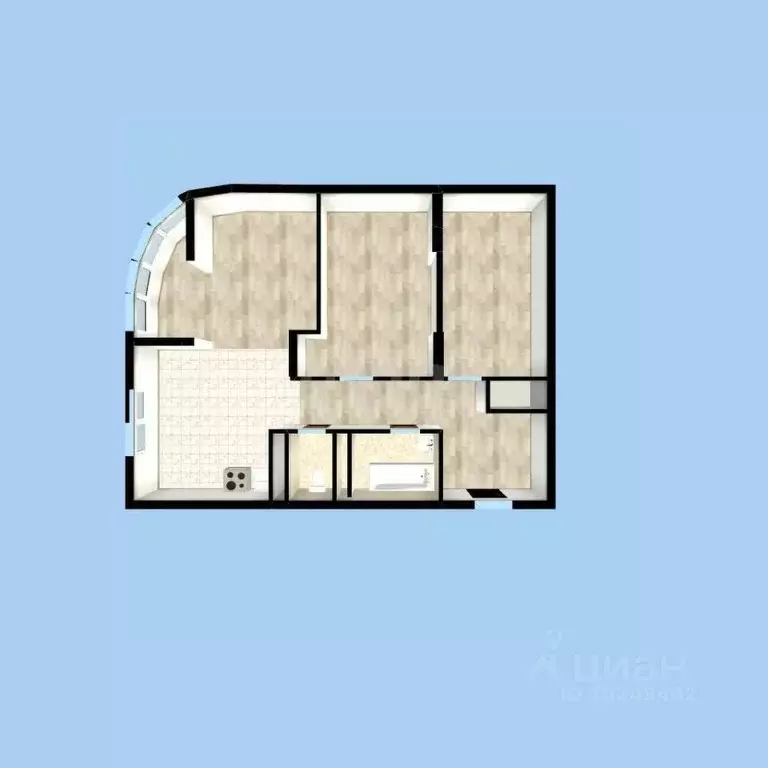 3-к кв. Башкортостан, Уфа ул. Глумилинская, 4 (70.0 м) - Фото 1