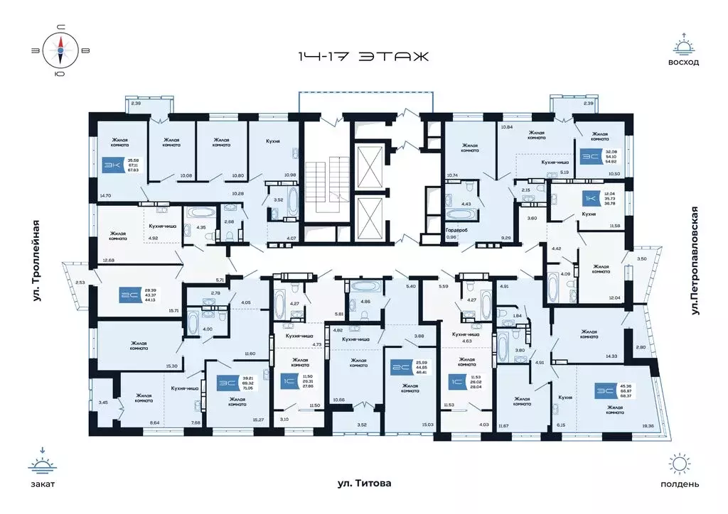 3-комнатная квартира: Новосибирск, улица Титова, 48 (55.03 м) - Фото 2