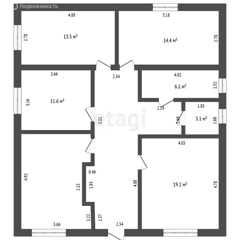 Дом в село Барановское, Центральная улица (110 м) - Фото 1