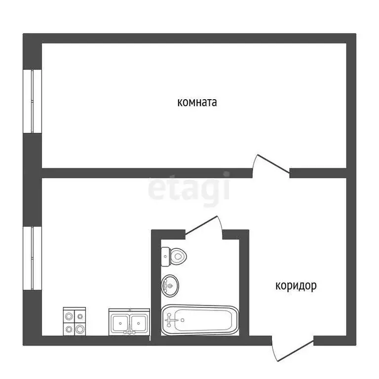 Квартира, 1 комната, 31.5 м - Фото 0
