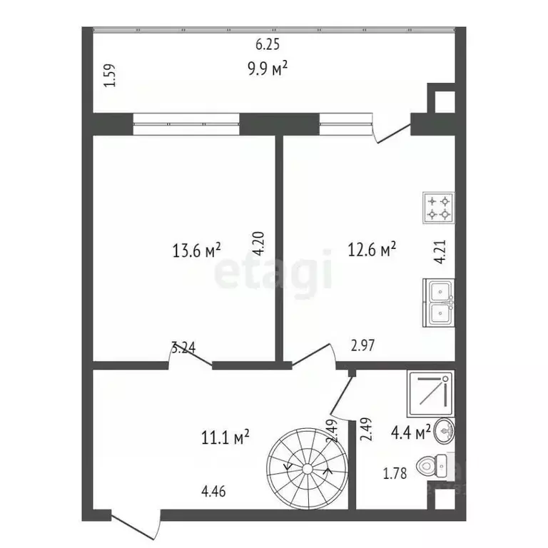 3-к кв. Рязанская область, Рязань Мервинская ул., 69 (80.6 м) - Фото 1
