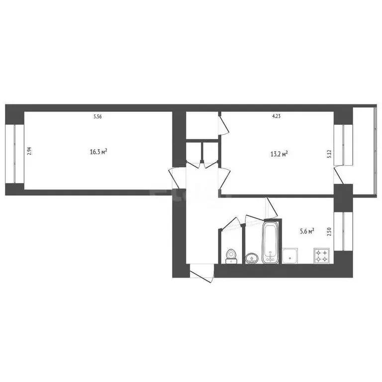 2-комнатная квартира: Вологда, улица Ветошкина, 18 (46.2 м) - Фото 1