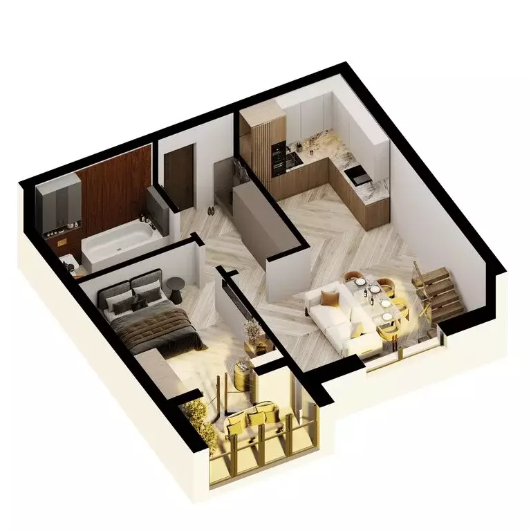 1-комнатная квартира: Светлогорск, Калининградский проспект, 70Е (64.6 ... - Фото 0