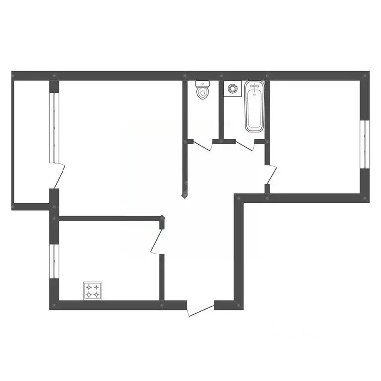 2-к кв. Амурская область, Белогорск ш. Никольское, 57 (50.1 м) - Фото 0