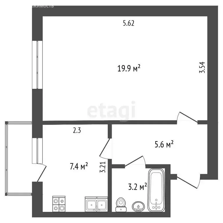 1-комнатная квартира: Севастополь, улица Адмирала Юмашева, 17Г (36.2 ... - Фото 0