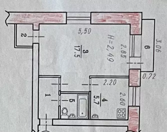 1-к. квартира, 30 м, 4/5 эт. - Фото 0