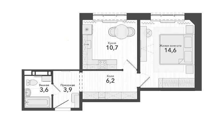 Продаётся 1-к квартира, 39 м - Фото 0