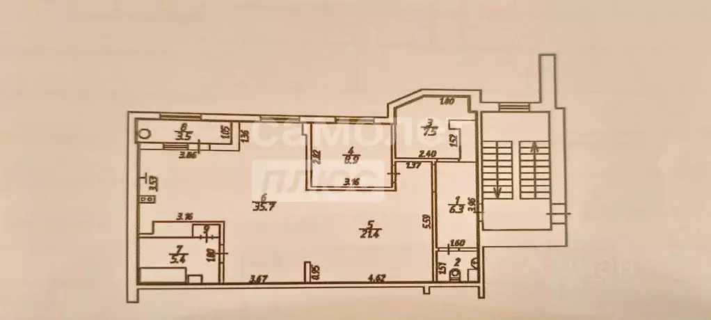 2-к кв. Калужская область, Калуга ул. Пестеля, 19 (91.5 м) - Фото 2