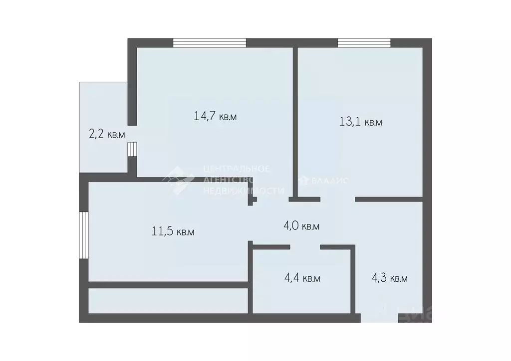 2-к кв. Рязанская область, Рязань ул. Земнухова, 2 (52.1 м) - Фото 2