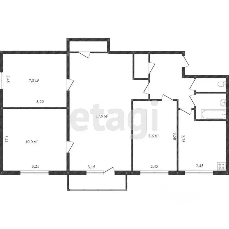 4-к кв. Калужская область, Калуга ул. Суворова, 52 (58.0 м) - Фото 2