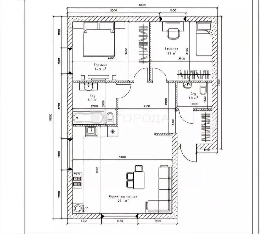 Дом в Новосибирская область, Мошковский район, пос. Октябрьский пер. ... - Фото 2