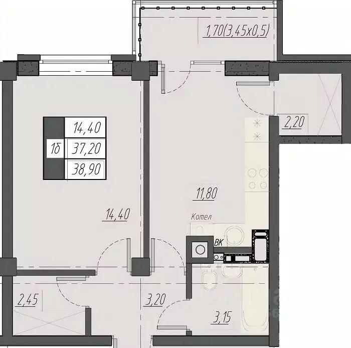 1-к кв. Ставропольский край, Пятигорск Новопятигорск мкр, Курортный ... - Фото 1