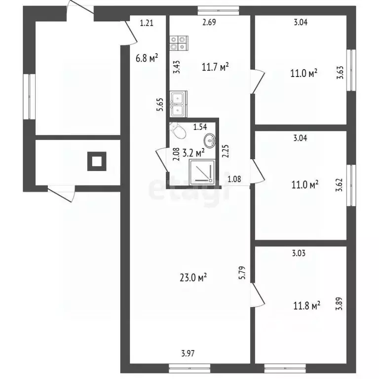 Дом в Алтайский край, Барнаул городской округ, пос. Мохнатушка  (79 м) - Фото 0