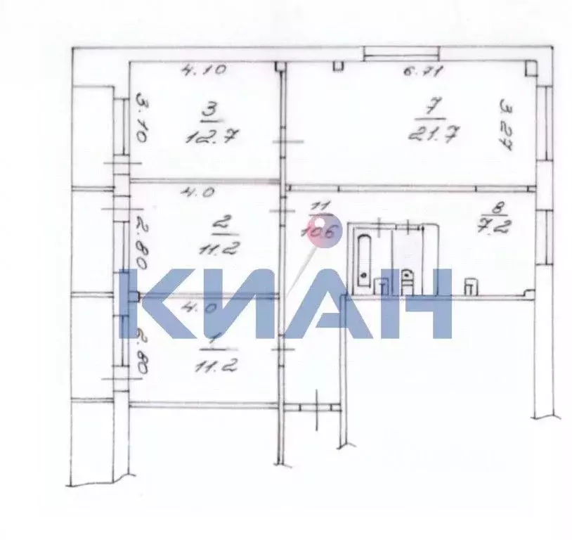 4-к кв. Красноярский край, Красноярск Красномосковская ул., 34 (76.1 ... - Фото 2