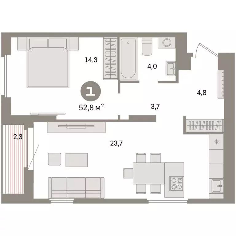 1-комнатная квартира: Екатеринбург, жилой район Сортировочный, ... - Фото 2