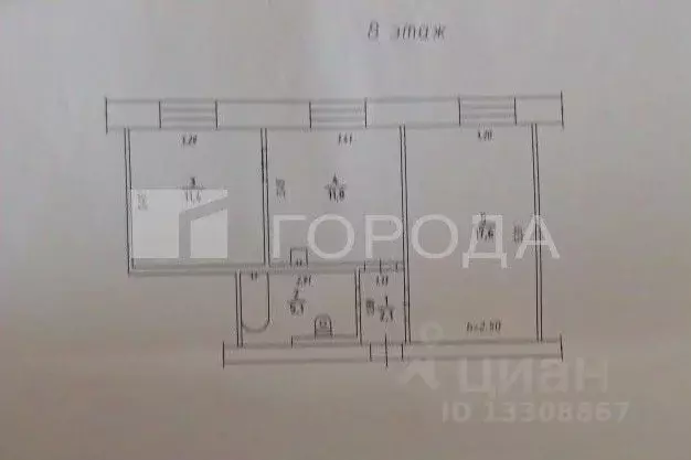 2-к кв. Кемеровская область, Прокопьевск Институтская ул., 105 (48.0 ... - Фото 1