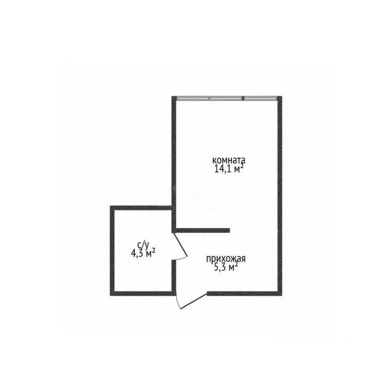 Студия Краснодарский край, Краснодар ул. Евгении Жигуленко, 25к2 (23.2 ... - Фото 0
