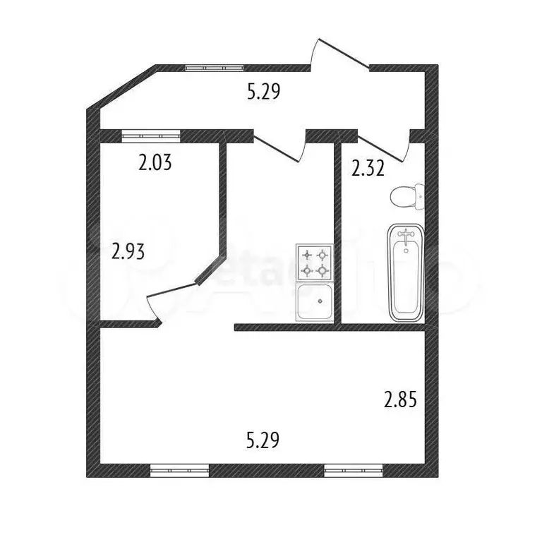 2-к. квартира, 36 м, 2/2 эт. - Фото 0
