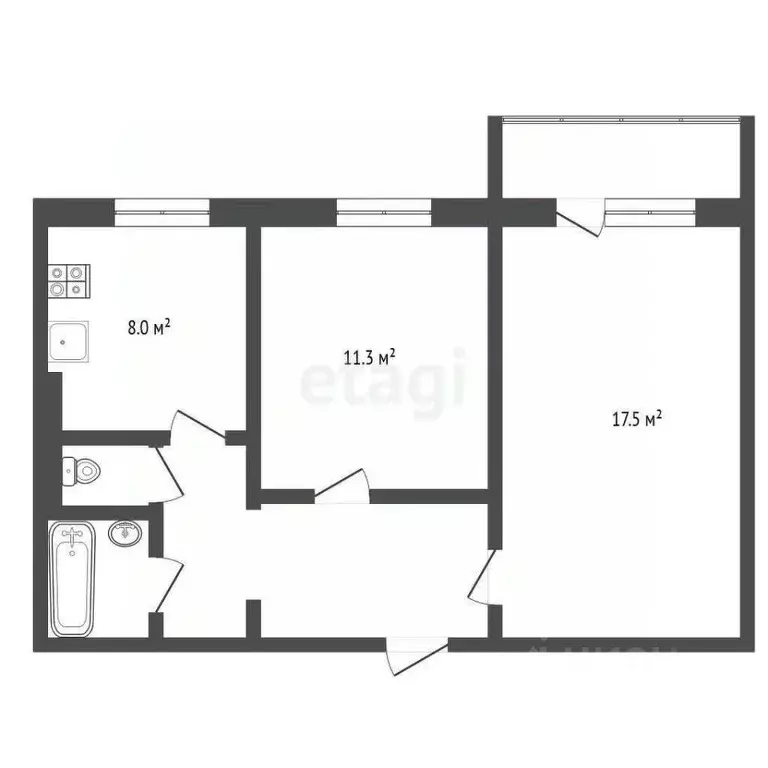 2-к кв. Ямало-Ненецкий АО, Муравленко ул. Ленина, 83 (47.7 м) - Фото 1