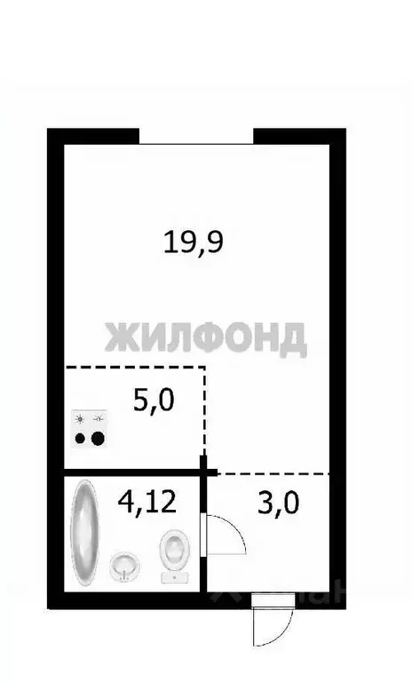 Студия Новосибирская область, Новосибирск ул. В. Высоцкого, 54/1 (32.6 ... - Фото 0