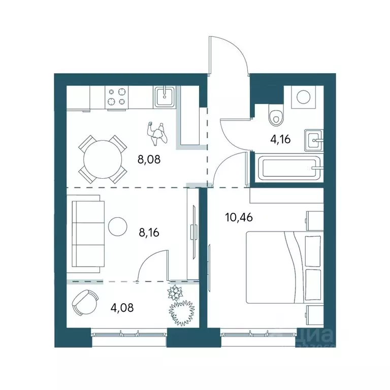 1-к кв. Хабаровский край, Хабаровск Адмирал жилой комплекс (36.93 м) - Фото 0