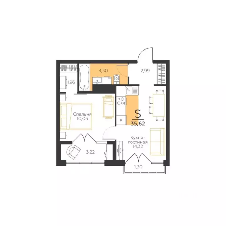 1-к кв. Тульская область, Тула городской округ, пос. Молодежный 10А ... - Фото 0