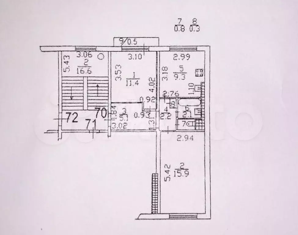 2-к. квартира, 47,6 м, 4/5 эт. - Фото 0