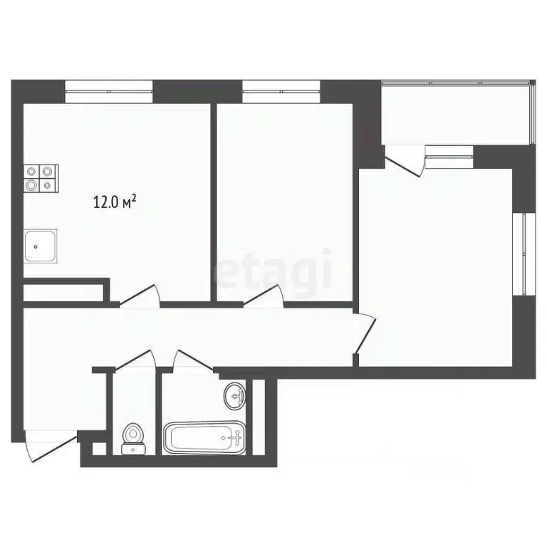 2-к кв. Тюменская область, Тюмень ул. Мельникайте, 2к18 (59.0 м) - Фото 1