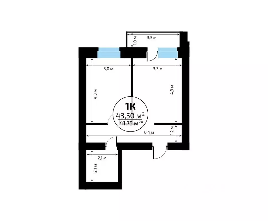 1-к кв. Самарская область, Самара пос. Мехзавод, 1-й кв-л, 50 (43.5 м) - Фото 2