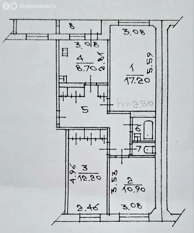 3-комнатная квартира: Чебоксары, улица Ахазова, 6 (72.6 м) - Фото 2