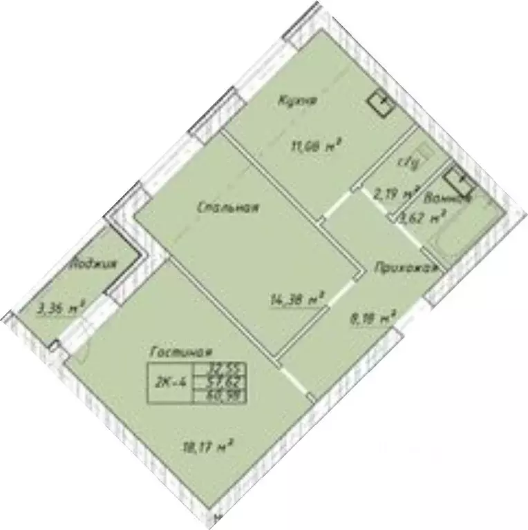 2-к кв. Ивановская область, Ивановский район, Богданихское с/пос, д. ... - Фото 1