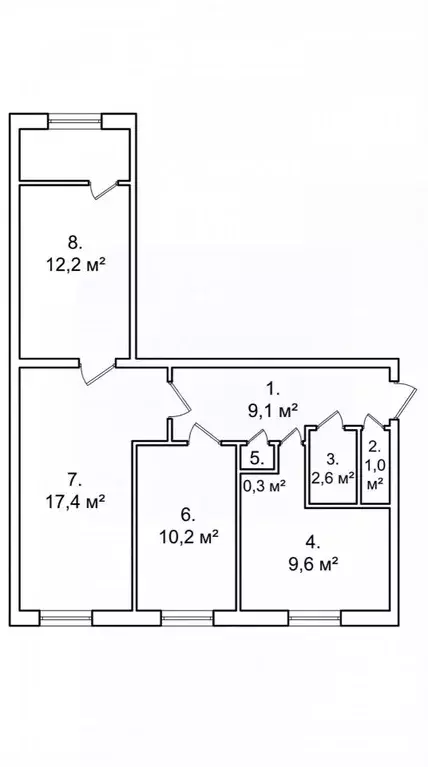 3-к кв. Санкт-Петербург Купчинская ул., 24 (62.3 м) - Фото 2