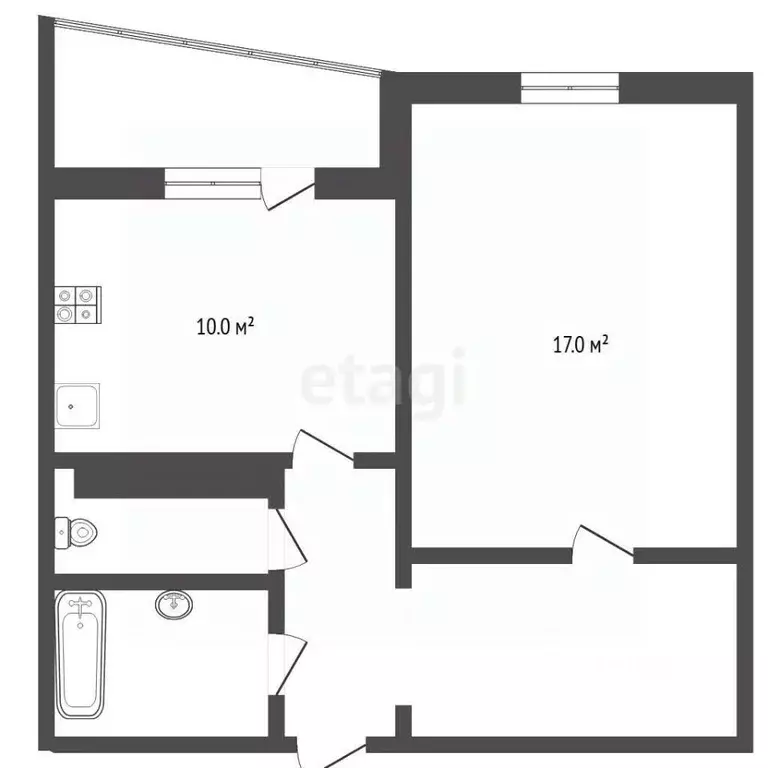 1-к кв. Тюменская область, Тюмень Широтная ул., 192к2 (43.3 м) - Фото 2