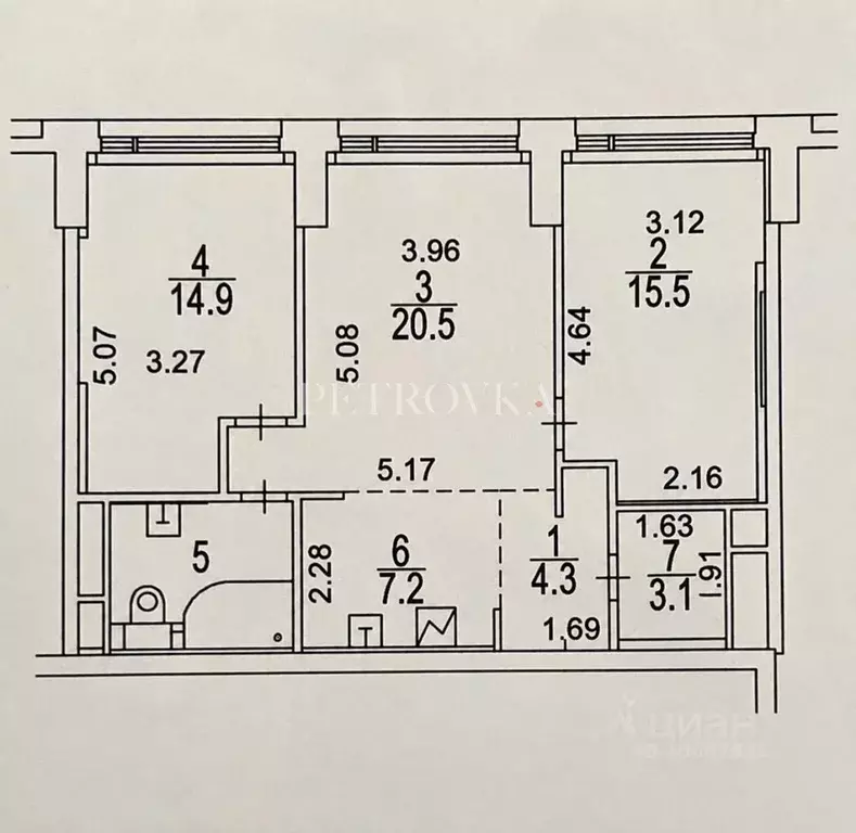 3-к кв. Москва Мичуринский просп., 56 (71.3 м) - Фото 2