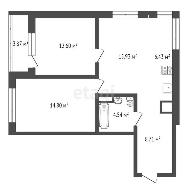 3-комнатная квартира: Новосибирск, Рябиновая улица, 14/1 (63.3 м) - Фото 0