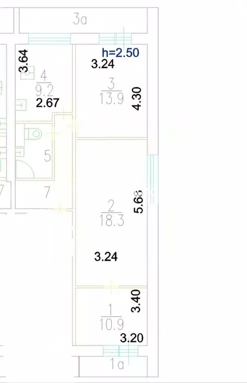 3-к кв. Москва Высотный проезд, 4 (62.0 м) - Фото 2