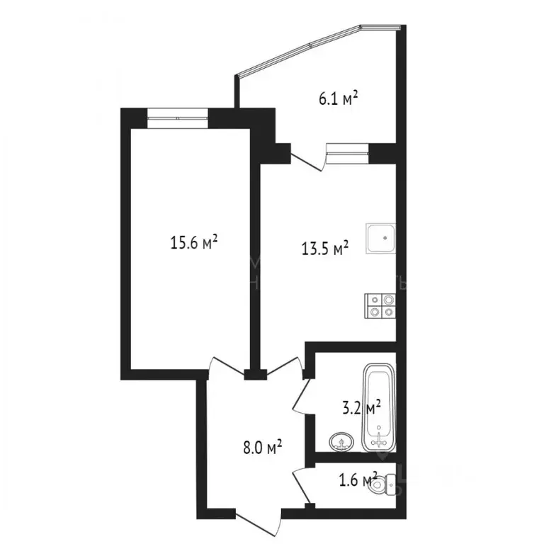 1-к кв. Тюменская область, Тюмень ул. Мельникайте, 2к11 (40.4 м) - Фото 1