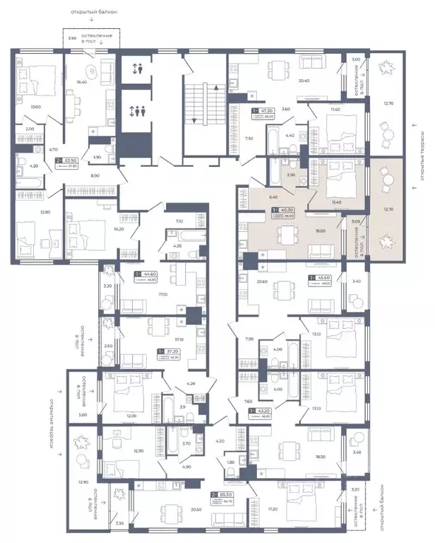 1-к кв. Тюменская область, Тюмень  (40.3 м) - Фото 1