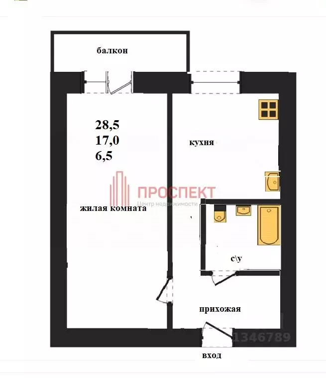 1-к кв. Пензенская область, Пенза Кронштадтская ул., 4А (28.5 м) - Фото 2