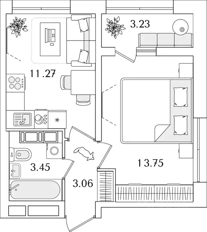 1-к кв. Санкт-Петербург Полюстрово тер.,  (33.15 м) - Фото 0