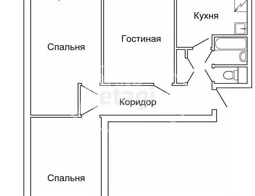 3-к кв. Башкортостан, Ишимбай ул. Губкина, 43 (53.2 м) - Фото 2