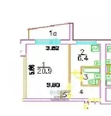 1-к кв. Москва ул. 800-летия Москвы, 7К1 (34.7 м) - Фото 2