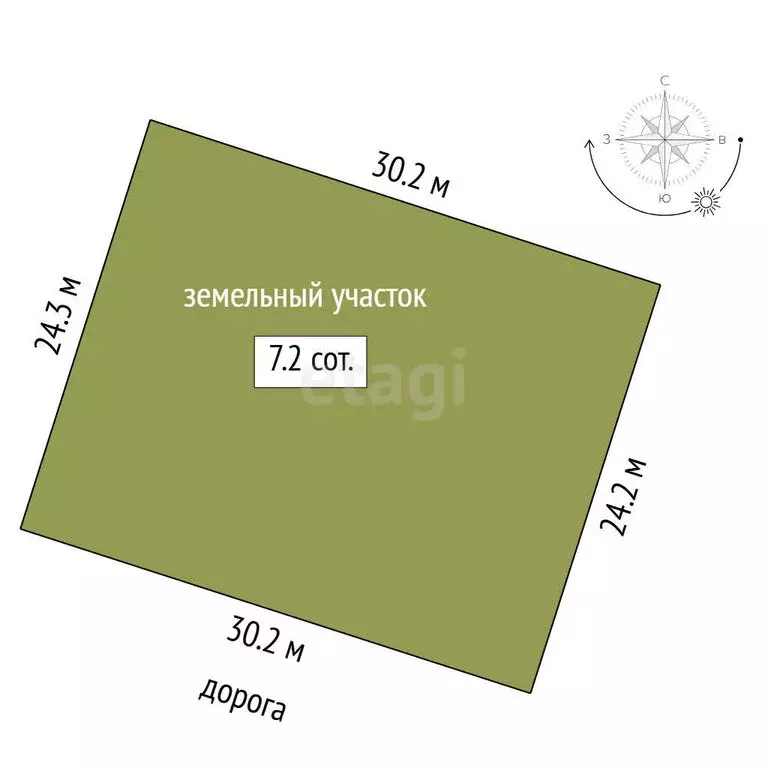 Участок в село Онохино, улица Степана Суворова (7.2 м) - Фото 1