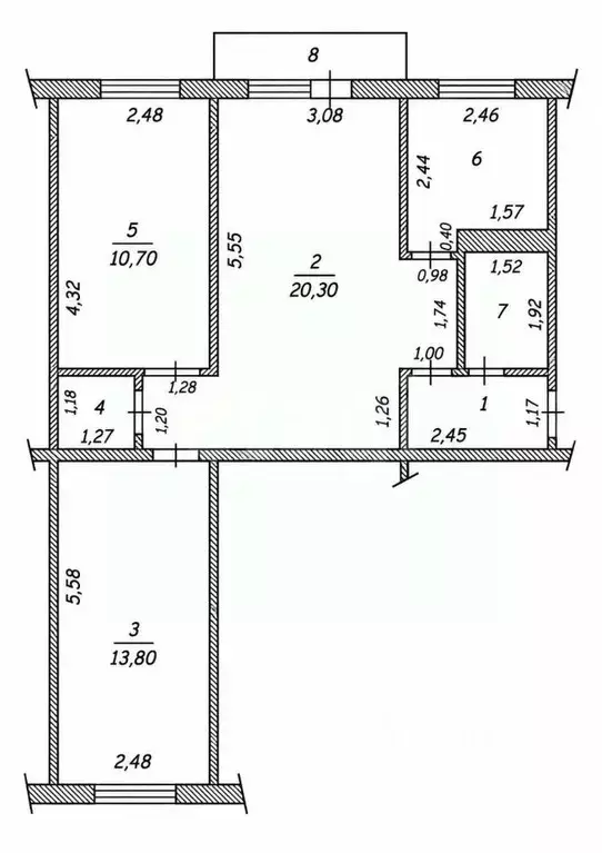 3-к кв. Чувашия, Чебоксары просп. Мира, 17А (57.5 м) - Фото 2