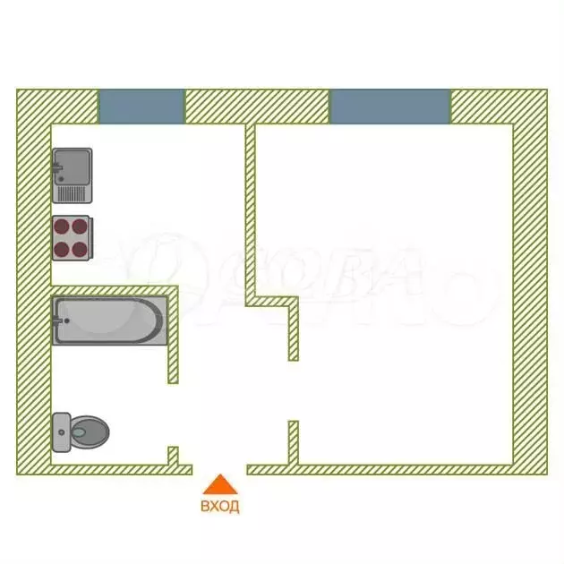 1-к. квартира, 21 м, 2/9 эт. - Фото 0