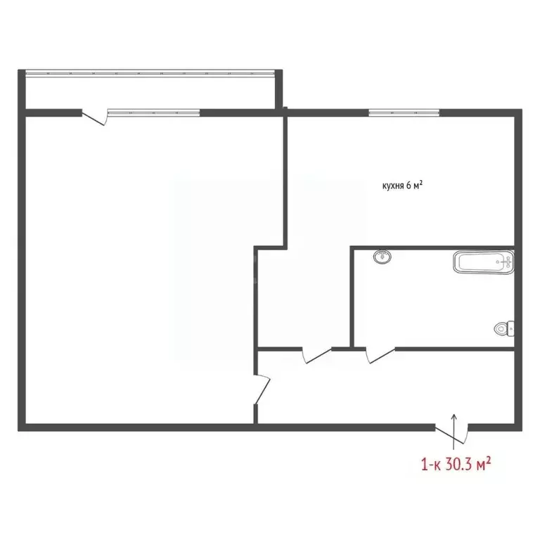 1-к кв. Свердловская область, Екатеринбург ул. Фрунзе, 18 (30.3 м) - Фото 2