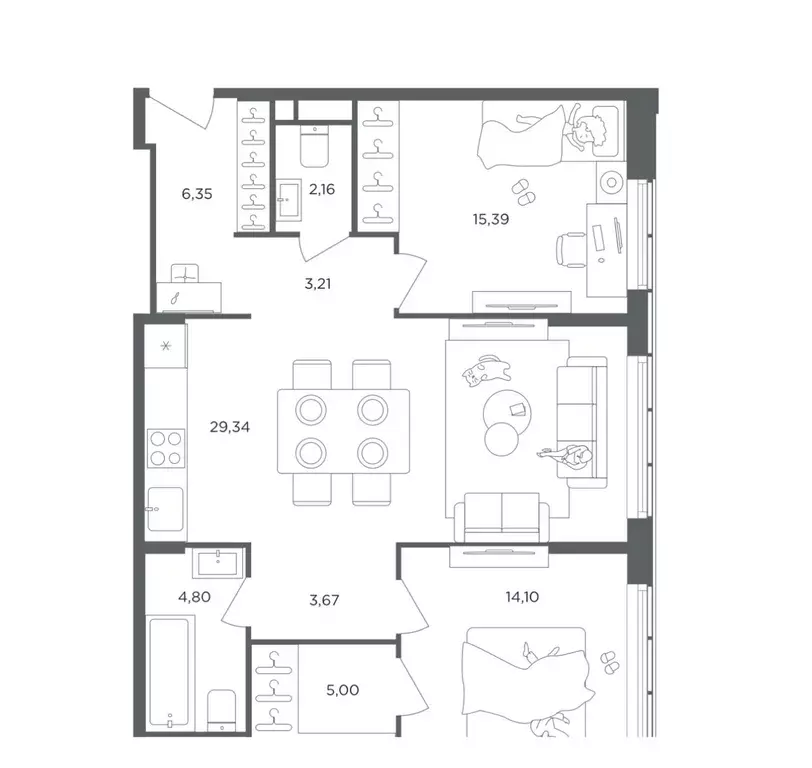 Продаётся 2-к квартира, 83.2 м - Фото 1