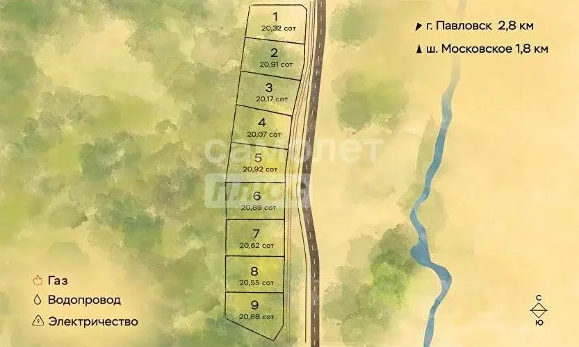 Участок в Санкт-Петербург пос. Тярлево, Нововестинская ул. (20.92 ... - Фото 2