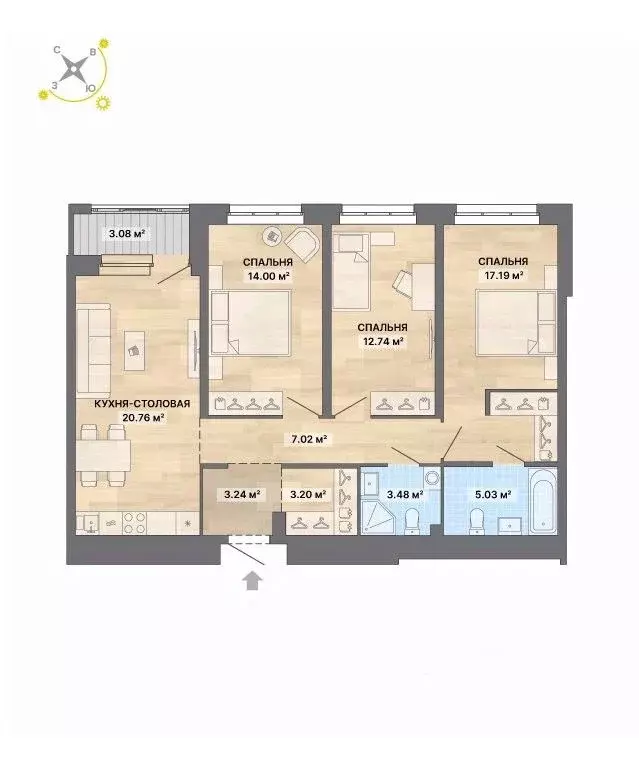 3-к кв. Свердловская область, Екатеринбург Уктус жилрайон, Река. Дом ... - Фото 1